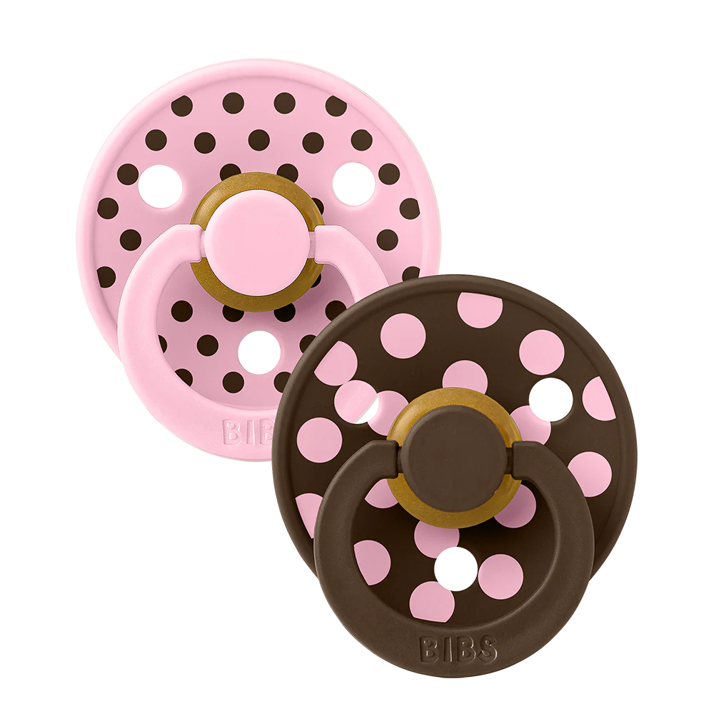 BIBS Pacifier Colour 2-pak Latex Baby Pink/Mocha