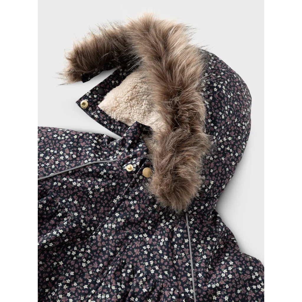 NAME IT - Snow05 Vinterjakke Dark Sapphire AOP Liberty