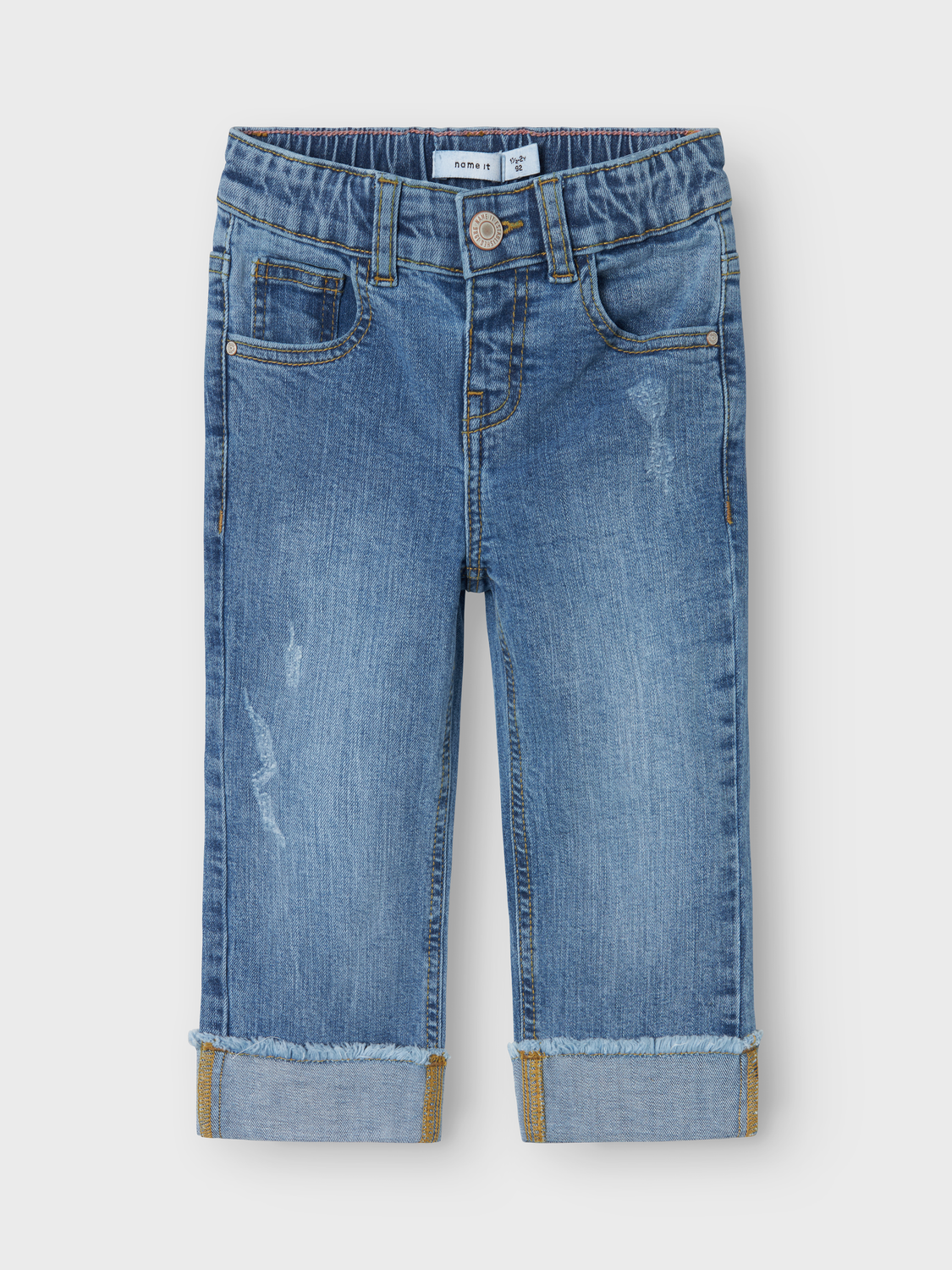 NAME IT - Rose Medium Blue Denim Straight Jeans