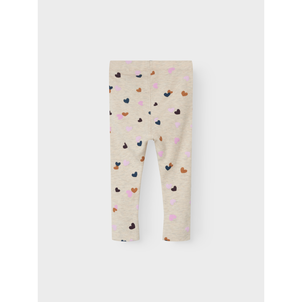 NAME IT - Lucky Leggings med hjerter Peyote Melange