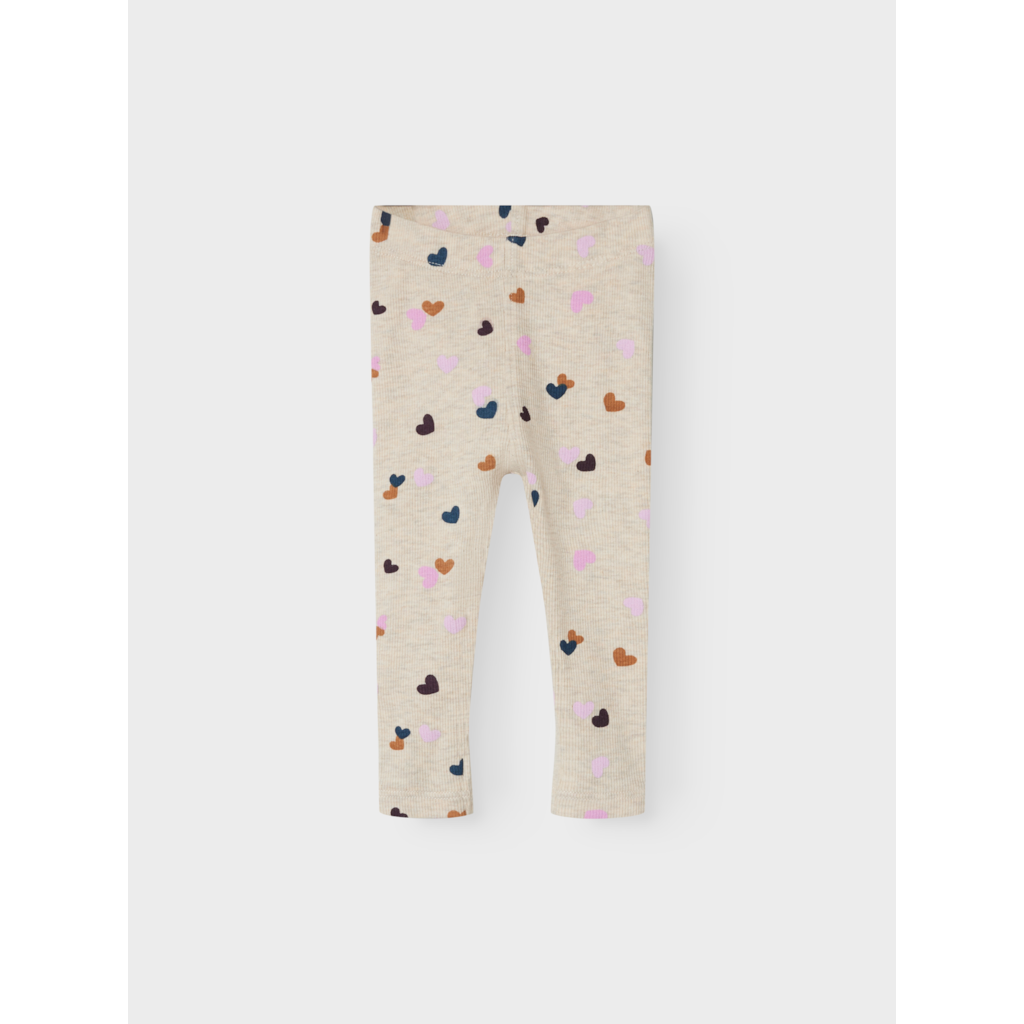 NAME IT - Lucky Leggings med hjerter Peyote Melange