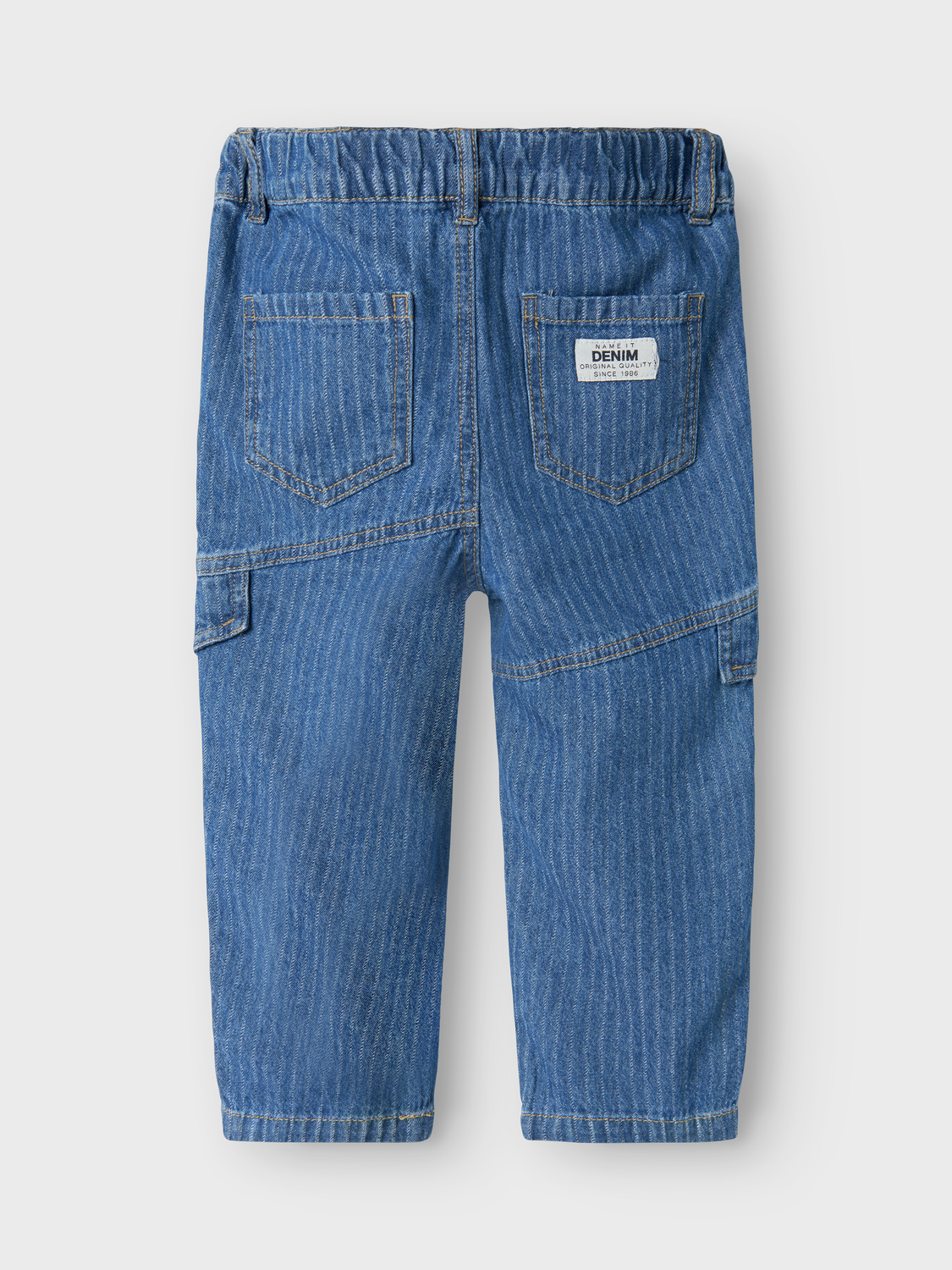 NAME IT - Ben Tap Stribet Jeans Medium Blue Denim