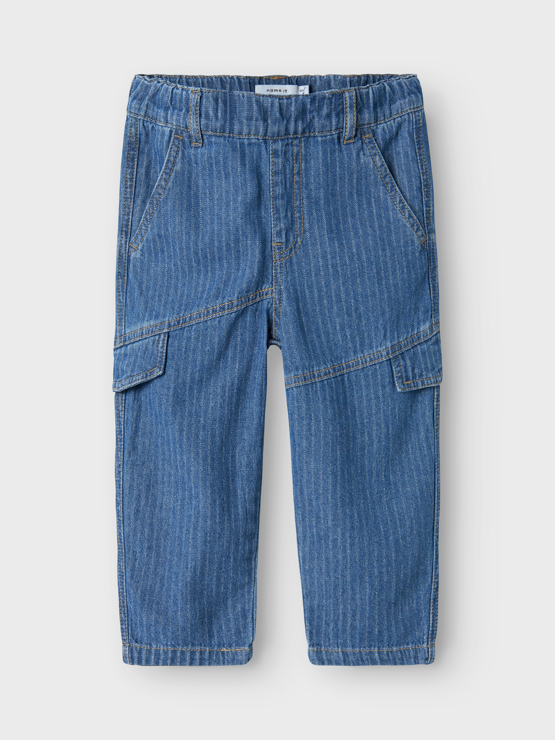 NAME IT - Ben Tap Stribet Jeans Medium Blue Denim