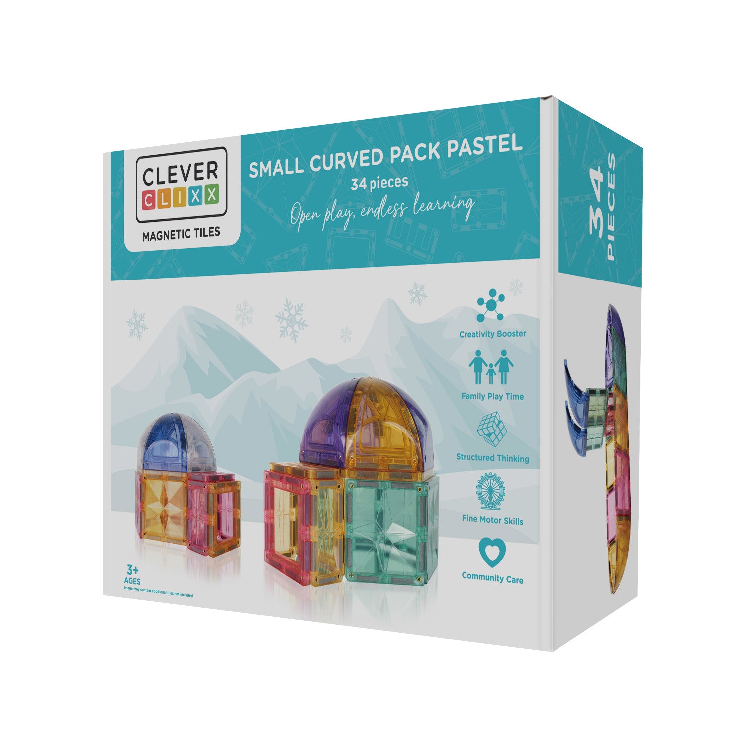 Cleverclixx - Small Curved Pack Pastel 34 dele