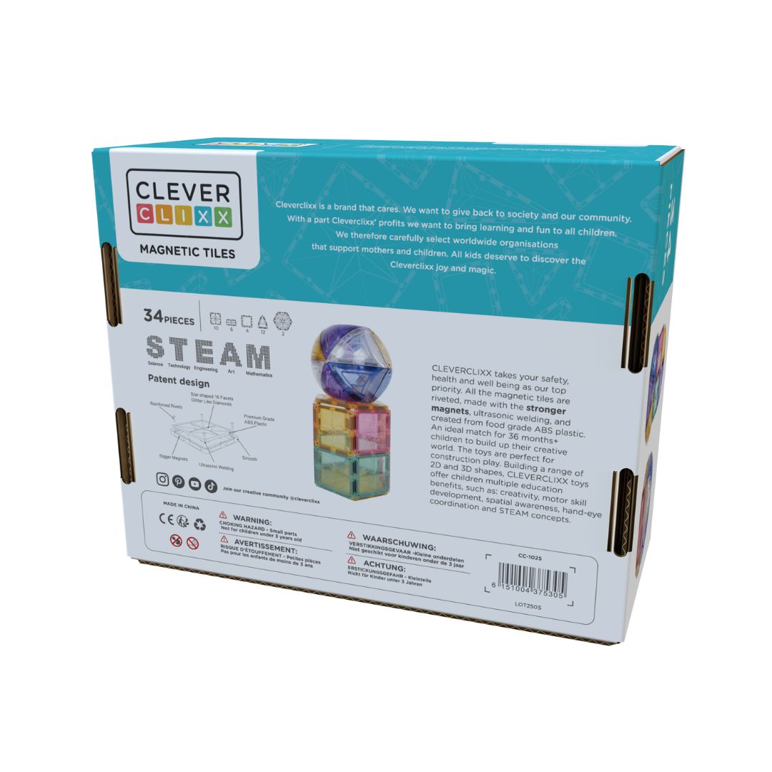 Cleverclixx - Small Curved Pack Pastel 34 dele