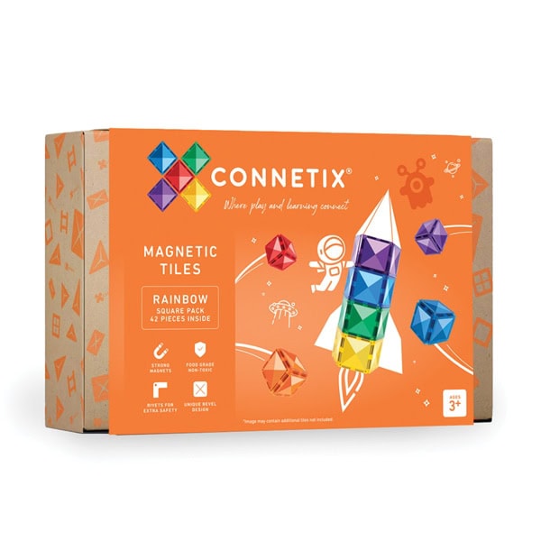 CONNETIX - Square Pack Rainbow - Magnetsæt 42 dele