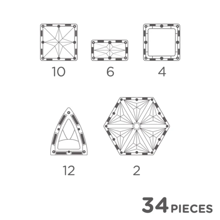 Cleverclixx - Small Curved Pack Pastel 34 dele