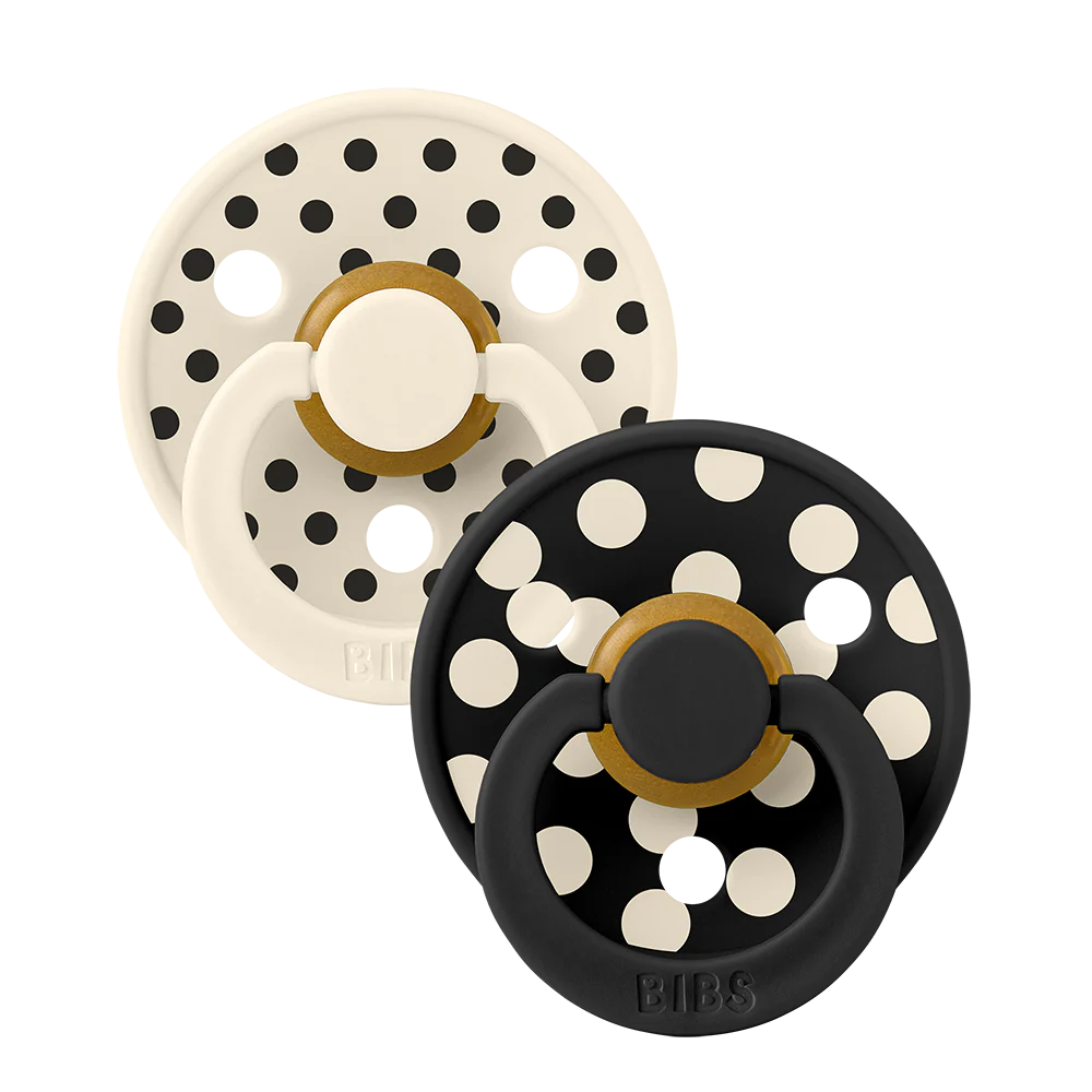 BIBS Pacifier Colour 2 pak Polka Latex/Black