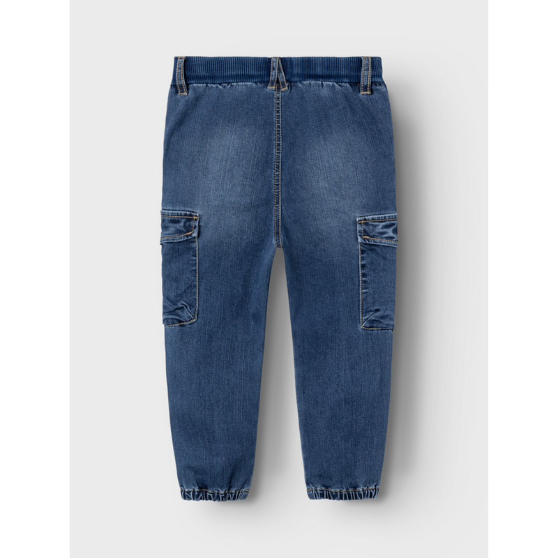 NAME IT - Dark Blue Denim Baggy Ben Cargo NOOS Bukser