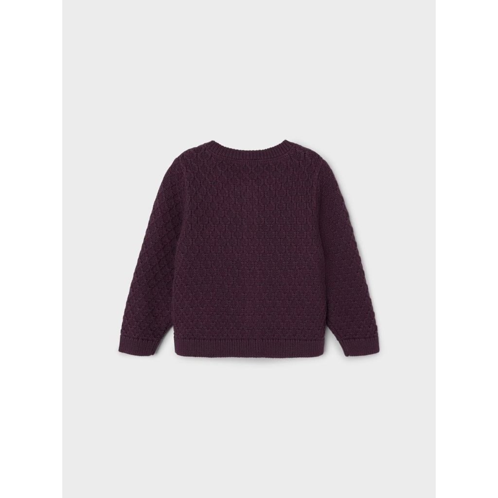 NAME IT - Plum Perfect Lomille Strik Cardigan