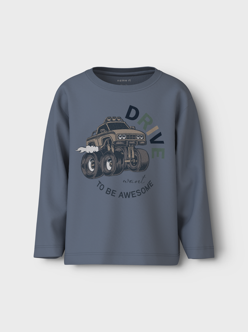 NAME IT - Sebber Flint Stone Bluse med Monstertruck