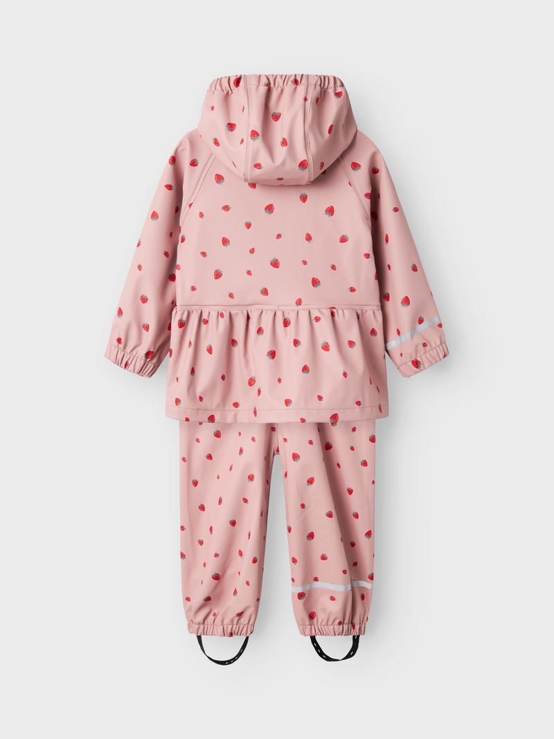 NAME IT - Dry10 Regntøj Pale Mauve Jordbær
