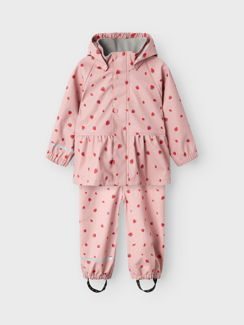 NAME IT - Dry10 Regntøj Pale Mauve Jordbær