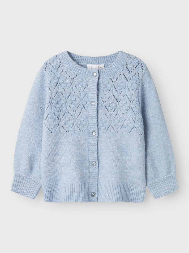 NAME IT - Batrille Subdued Blue Strik Cardigan