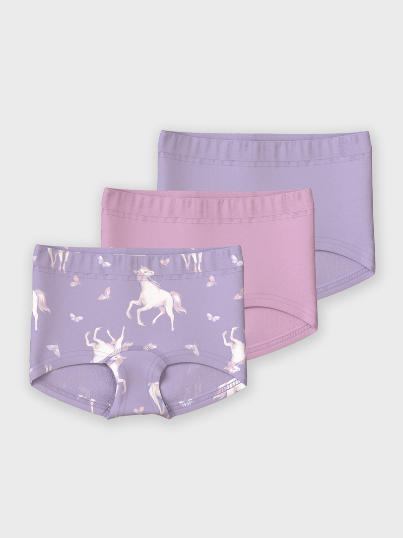 NAME IT - Pastel Lilac Heste Underbukser Noos 3-pak