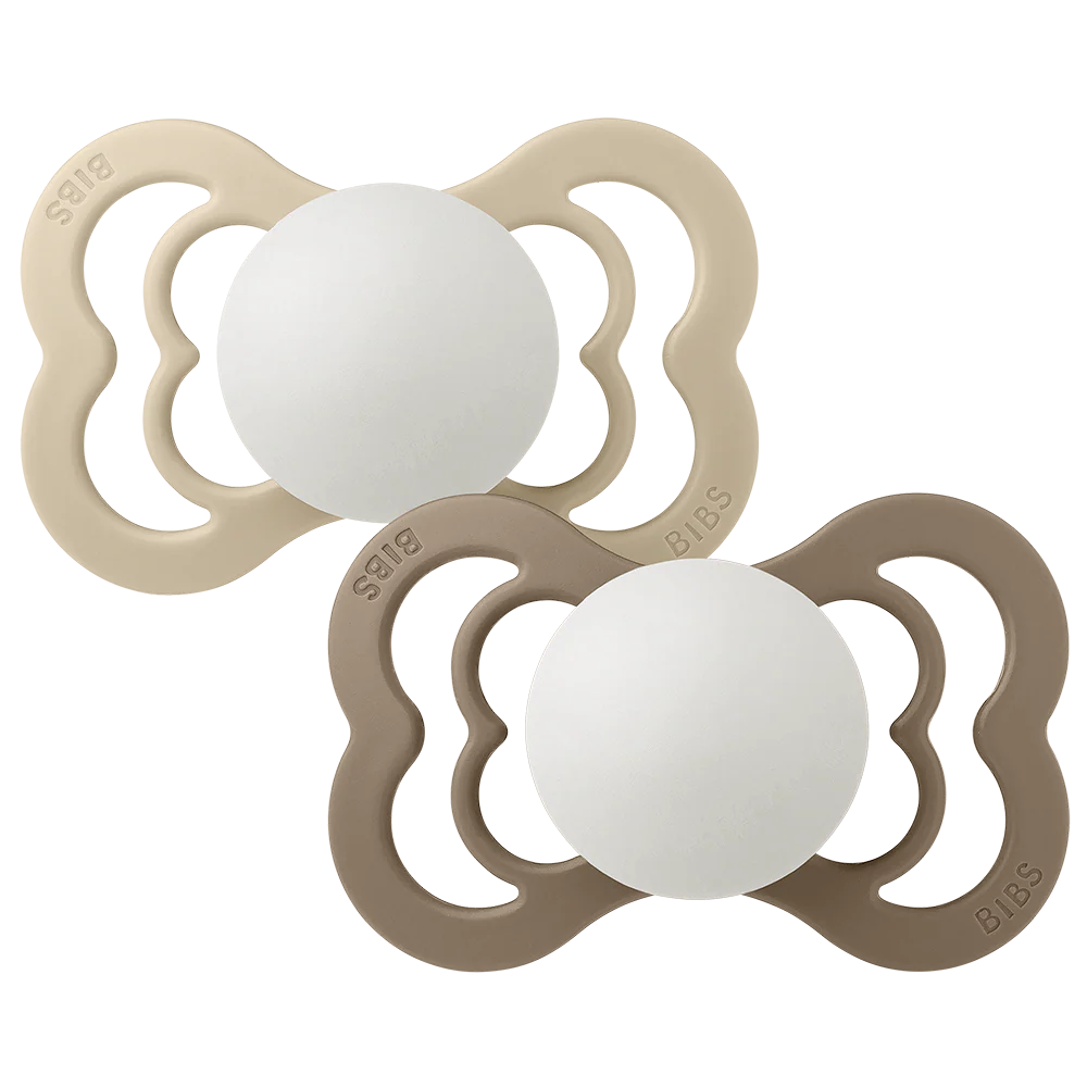 BIBS Supreme 2-pak Silicone Glow Vanilla/Dark Oak