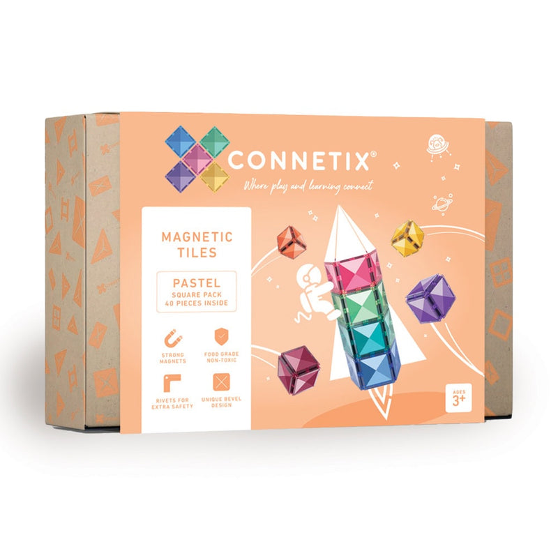 CONNETIX - Square Pack Pastel - Magnetsæt 40 dele