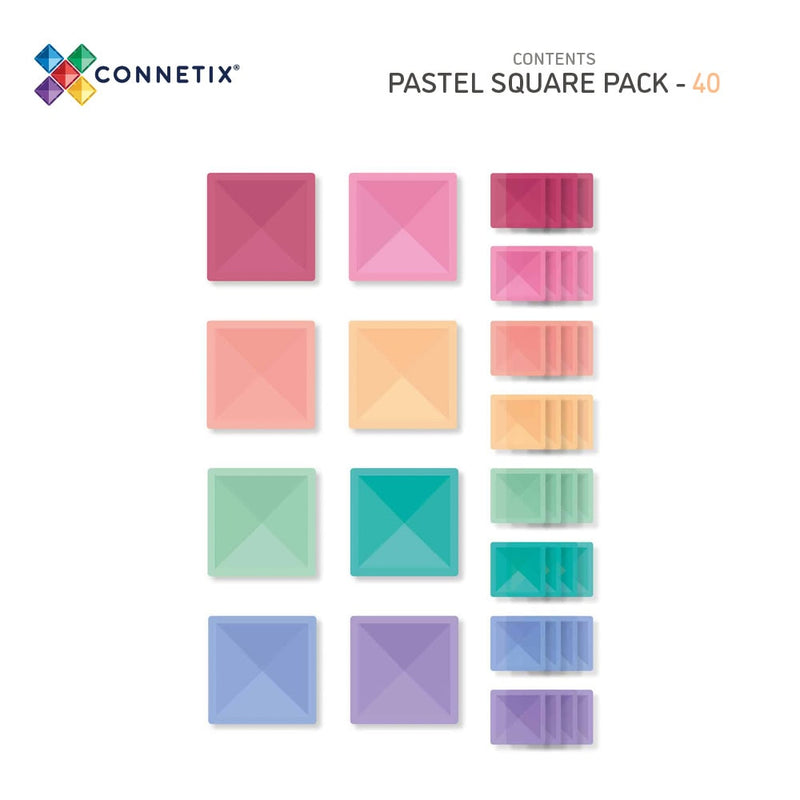 CONNETIX - Square Pack Pastel - Magnetsæt 40 dele