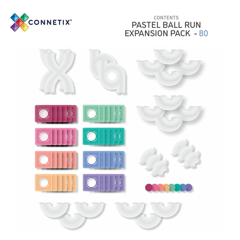 CONNETIX - Kuglebane Pastel - udvidelsessæt 80 dele