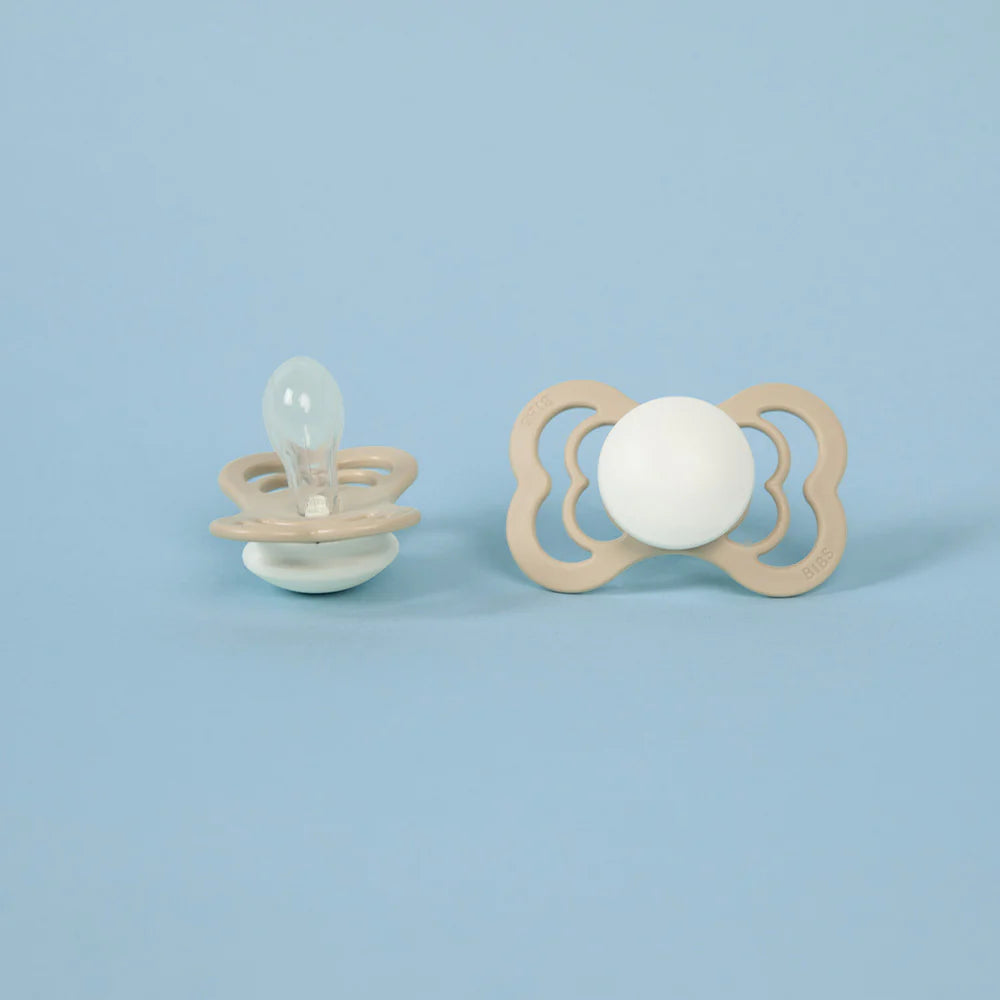 BIBS Supreme 2-pak Silicone Glow Vanilla/Dark Oak