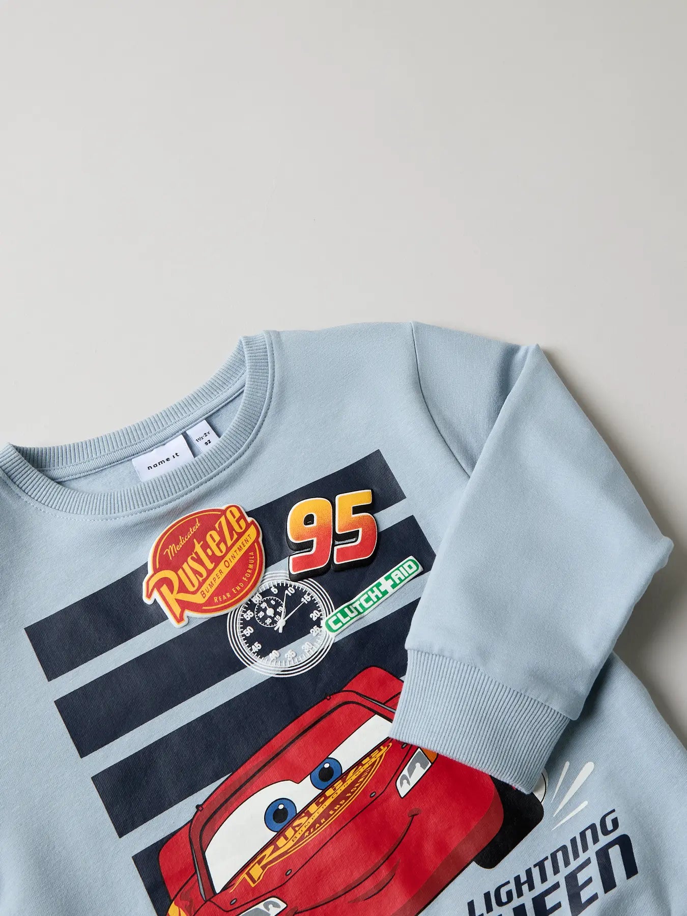 Name It - Sweat med Biler, Blue Fog