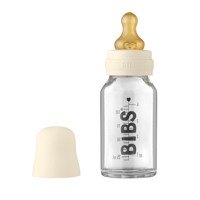 BIBS Baby Glass Bottle Sutteflaske komplet sæt 110ml.