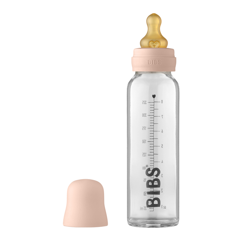 BIBS Baby Glass Bottle Sutteflaske komplet sæt 225ml.